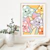 Groovy Retro Wall Art Gallery Picture Set Hippie Poster Print Kids Room Rainbow Cartoon Flower Cute Canvas Painting Home Decor