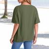 Women's Fashion Loose Casual Summer V-neck Short Sleeve T-shirt