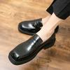 High-End Luxury Men's Leather Shoes Summer High-End Thick Bottom Fashion Bright Surface Slip-On Casual Loafers Leisure Shoes