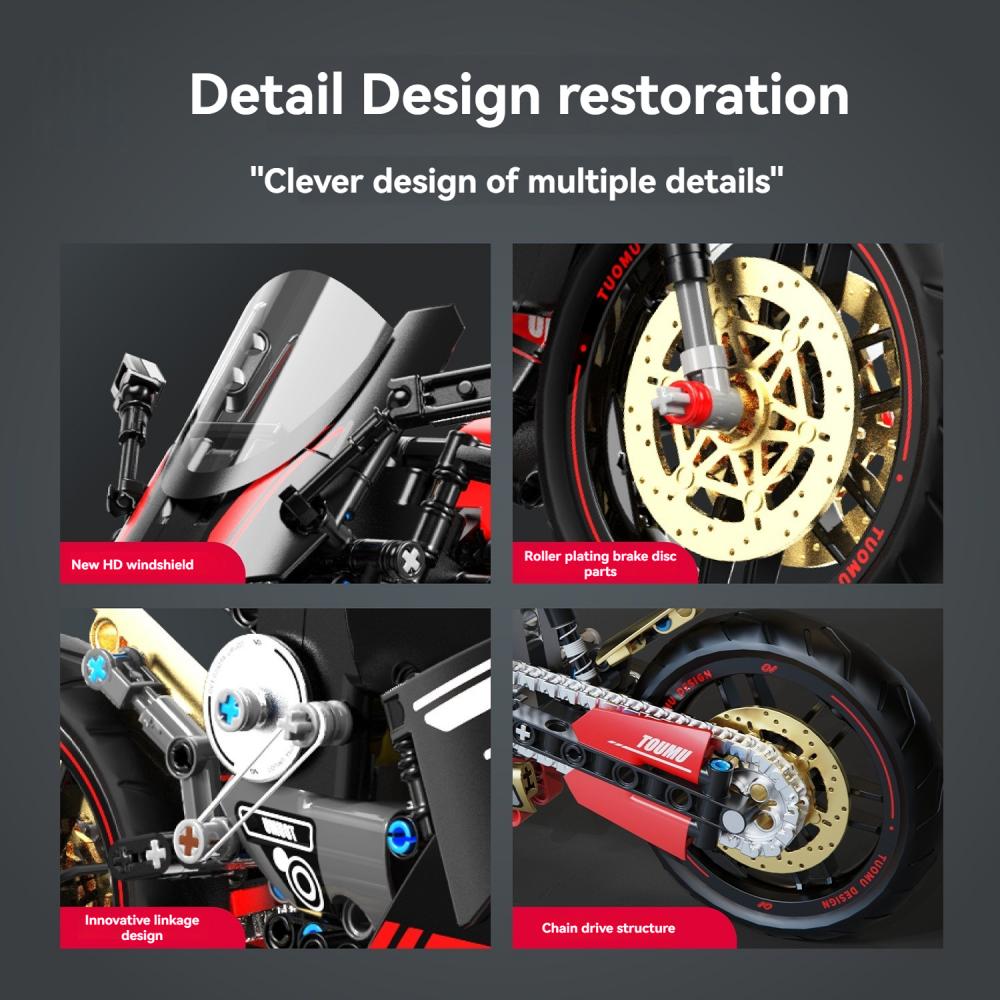 Superior-Grade Tech-Constructional Large Size First-Class Motorbike High-Standard Construction Superior-Grade Block 426Pcs High-Standard Racing