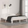 Vidaxl Bed Frame, White, Solid Pine Wood, 140 X 190 Cm