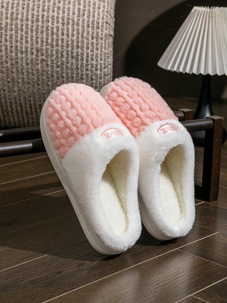 

Женские зимние 2025 пушистые нескользящие домашние тапочки 38-39