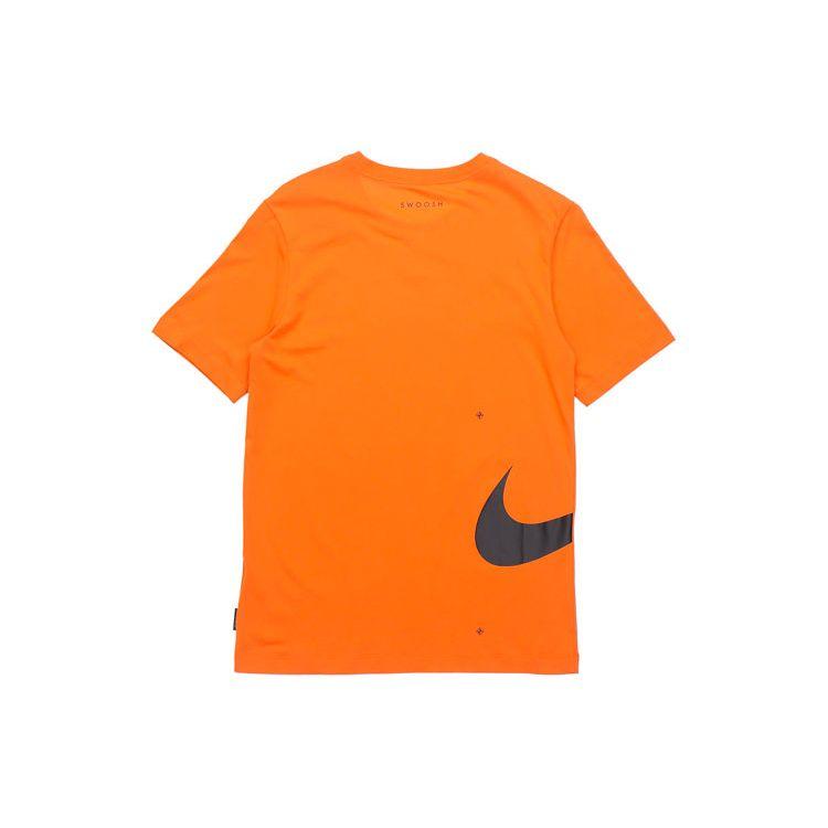 Nike Sportswear Swoosh Club Print Alphabet Crew Neck Short Sleeve T-Shirt Men Tops Orange DJ5374-801