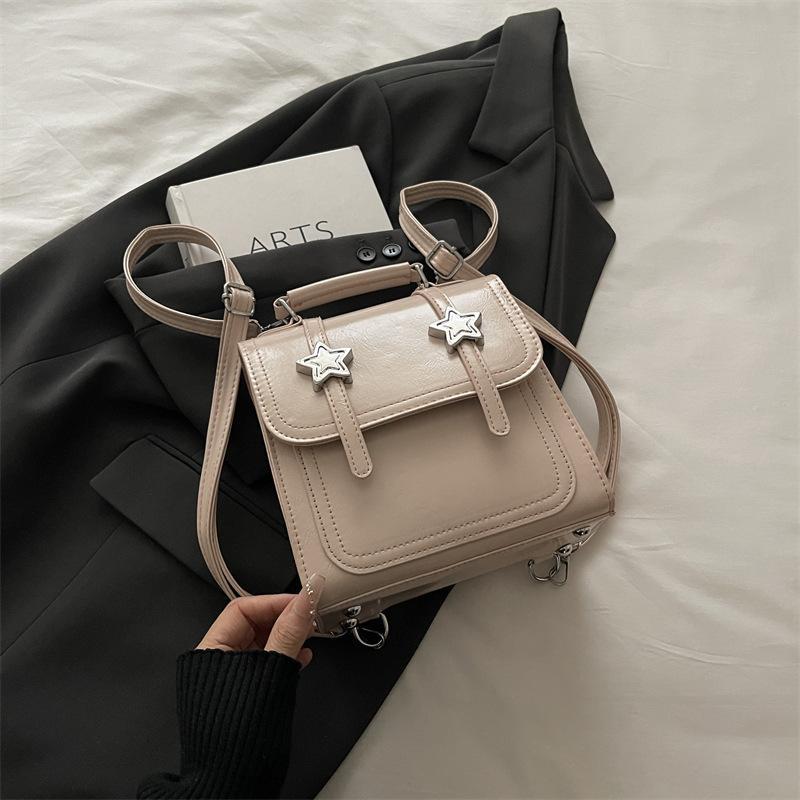 Korean Version of Simple College Style Fashionable Versatile Backpack Women's 2025 New High-end Casual Lightweight Small Backpack