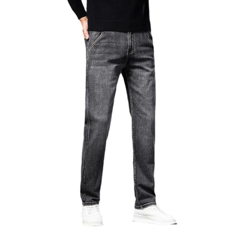High-end Jeans Men's Spring and Autumn Straight Loose Stretch Young and Middle-aged All-match Long Pants Men's Spring and Autumn Models