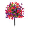 Artificial Plant Outdoor Artificial Morning Glory Flower Ground Stake Weather Resistant Plastic Flower For Garden Patio