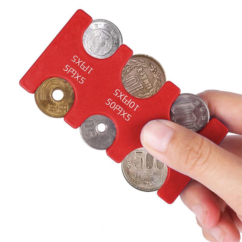 1PC Portable Mini Coin Organizer Portable Plastic Coin Holder Multi-Slot Japanese & Korean Currency Storage Money Management