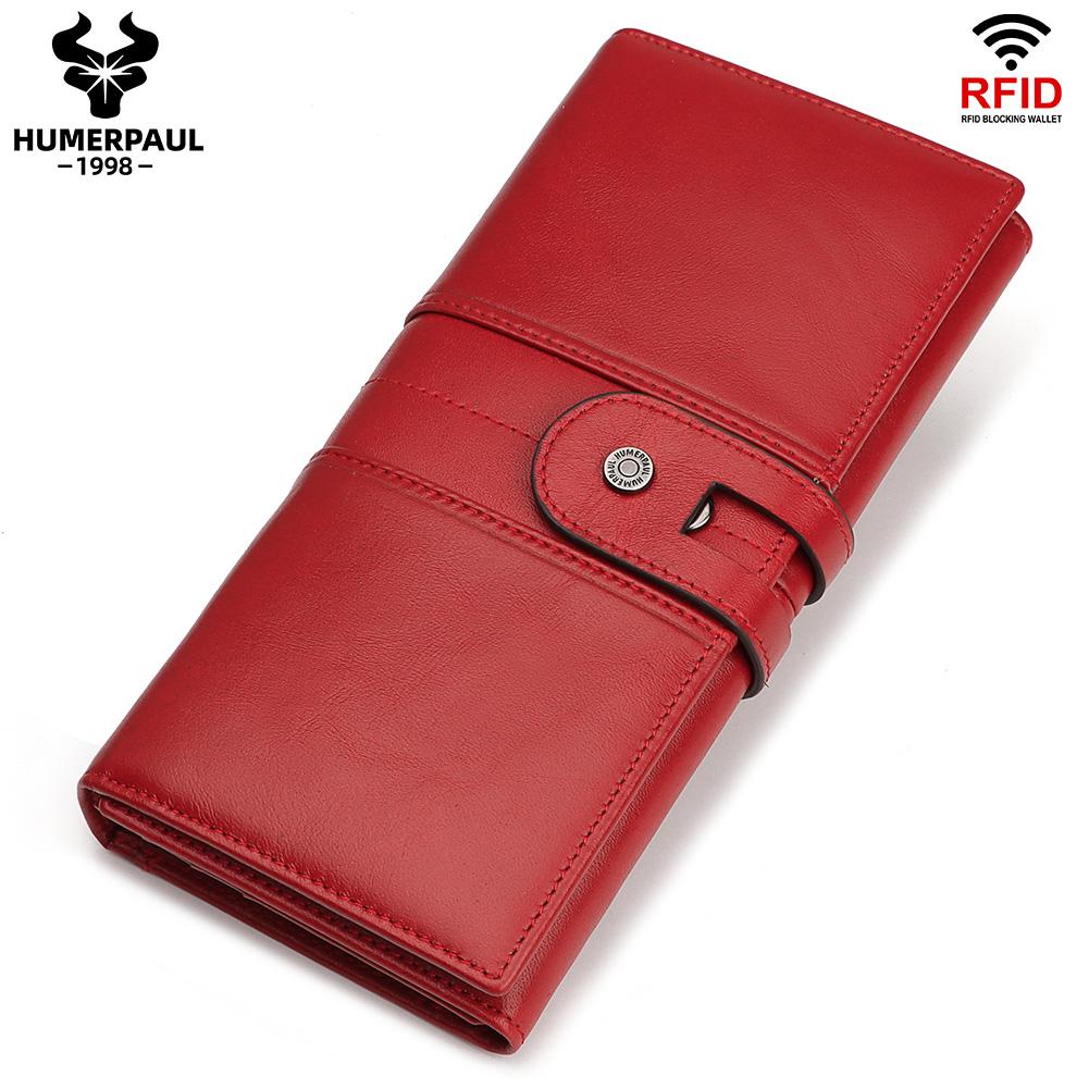 Brand Genuine Leather WomenWallet RFID Multifunction Mobile Phone