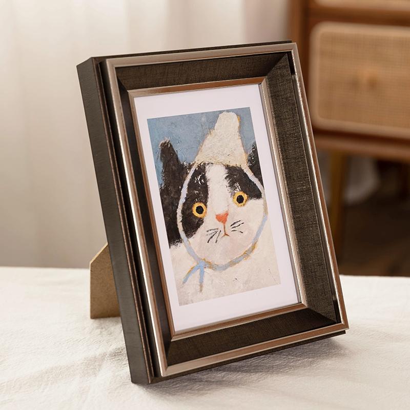 

1pcs American Style Picture Frame Stand Wall Hanging Wide Border Resin Photo Frame Mul-Size Nordic Art Picture Frame Retro 6inches.phot10x15cm