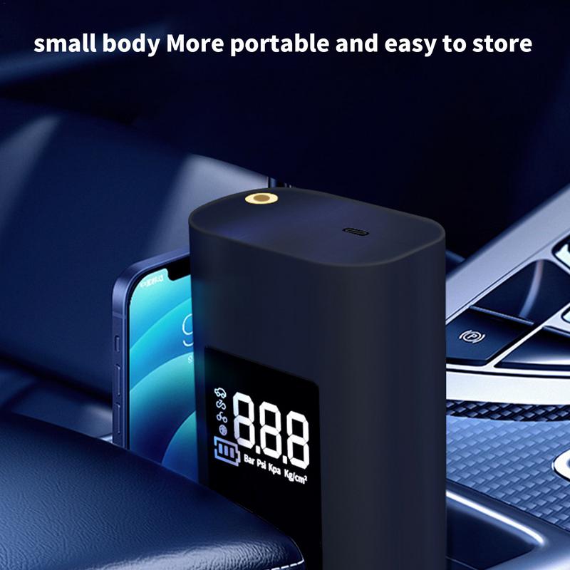 Electric Car Tire Air Pump Wireless Motorcycle Tire Air Pump Large Battery Capacity Digital Display USB Charging Pool Inflator