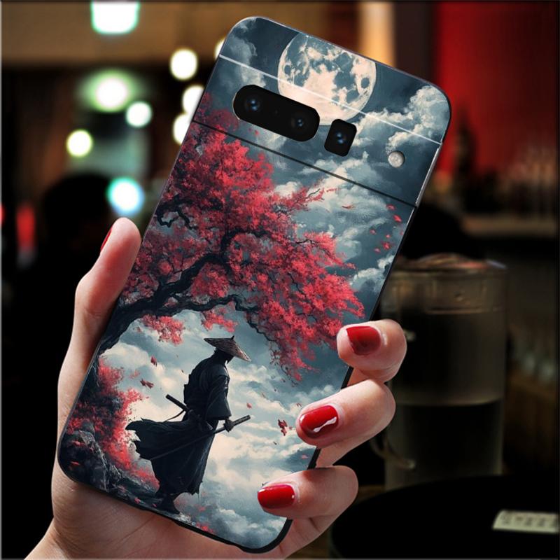 For Google Pixel 10 9 Pro XL Silicone Phone Soft Case For Google Pixel 9A 8A 7A 6A 5 Cover Shell Japanese Samurai Sword Anime