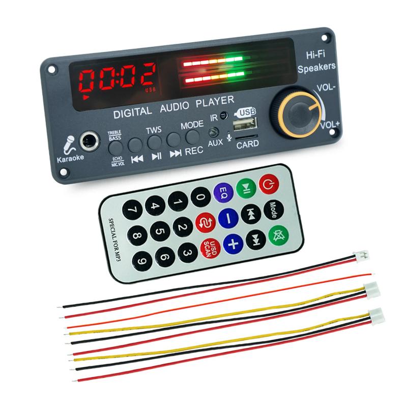 200W Amplifier Bluetooth 5.3 Mp3 Decoder Board Hands-Free Car Wireless Mp3 Player Mic Usb Tf Fm Radio Tws Music Player