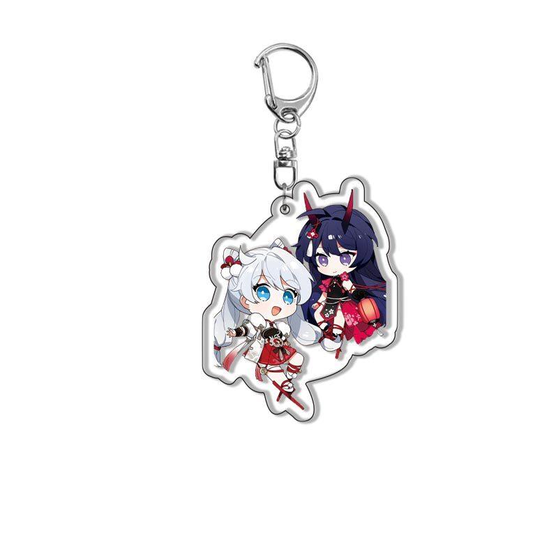 6CM Honkai Impact 3 Game Keychains Kiana Kaslana Double-sided Cartoon Figure Key Ring for Women Men Car Handbag Pendant Gifts