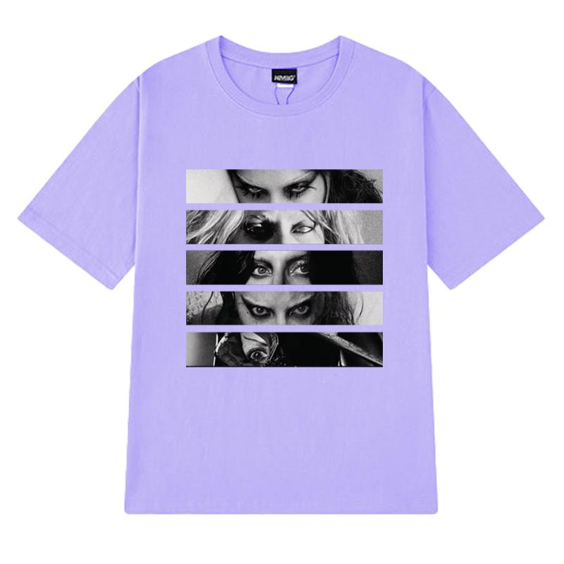 Hot Sale Lady Gaga 90s music Graphic T Shirt Unisex gothic Oversized short sleeve T-shirts Men Women black 100% Cotton clothing
