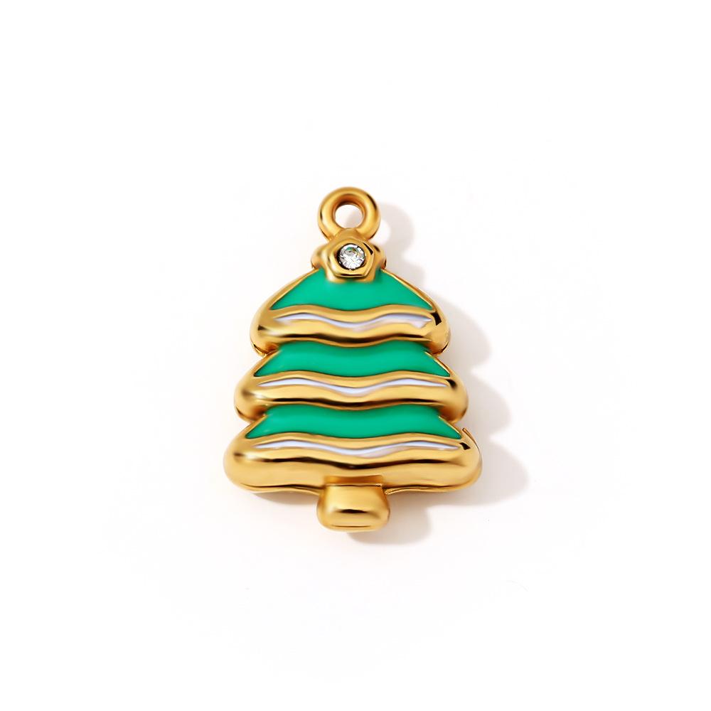Di Yao Stainless Steel Christmas Tree Bell Pendant - Cute & Creative DIY Jewelry Accessory