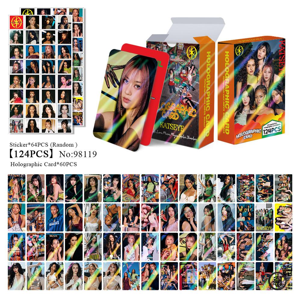 Set da 92 Pezzi Kpop Idol KATSEYE Nuovo Album BEAUTIFULCHAOS Carte Lomo LARA DANIELA Fotocard Stampati HD Adesivi MANON MEGAN Regalo per Fan