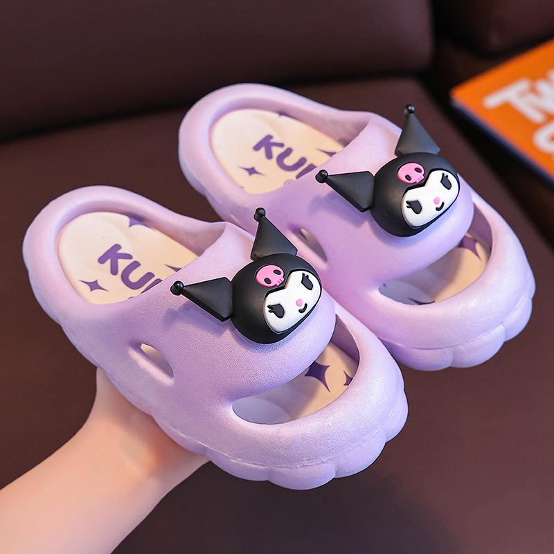 

Genuine children s slippers for girls, indoor home use, non-slip Kuromi sandals, boys slide sandals 28-29Code(Inner Length18.