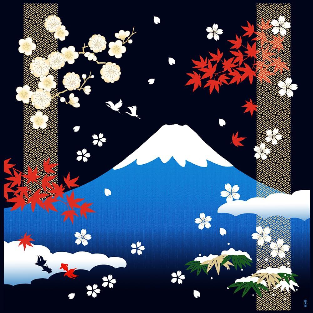 

Ткань с узором Хама, большая, Четыре сезона Фудзи (фурошики 90см) Гора.