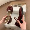 Printemps 2026 Chaussures Mary Jane en Cuir Verni pour Femmes Chaussures Simples à Bout Rond avec Nœud Papillon Escarpins Élégants pour Robe de Soirée pour Femme
