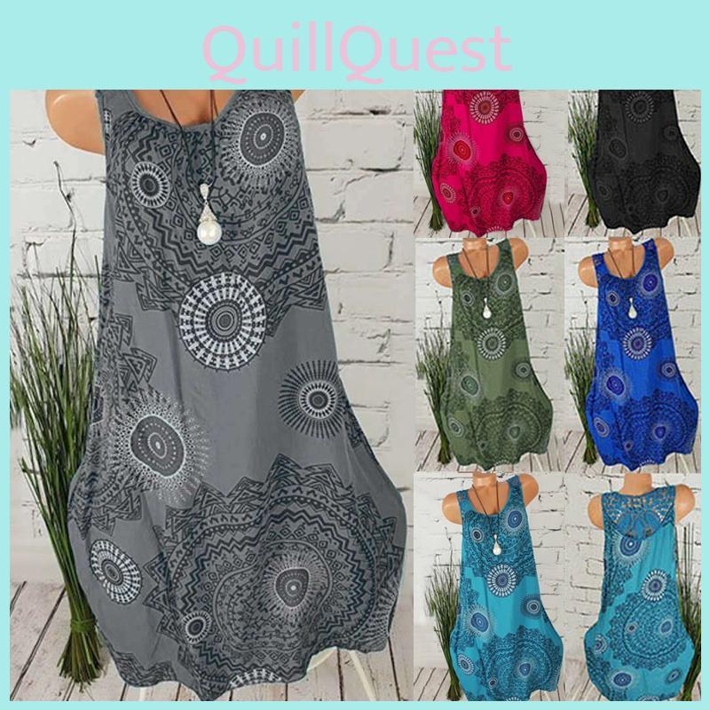 Women's Boho Sundress Midi Length Summer Evening Cocktail Party Beach Dress Size S To 5xl With Elegant Lace Hollow Design