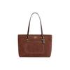Station 35 Logo Suede And Smooth Leather Tote Bag Women Tote Bags Vintage-Brown CCC77-IME0S
