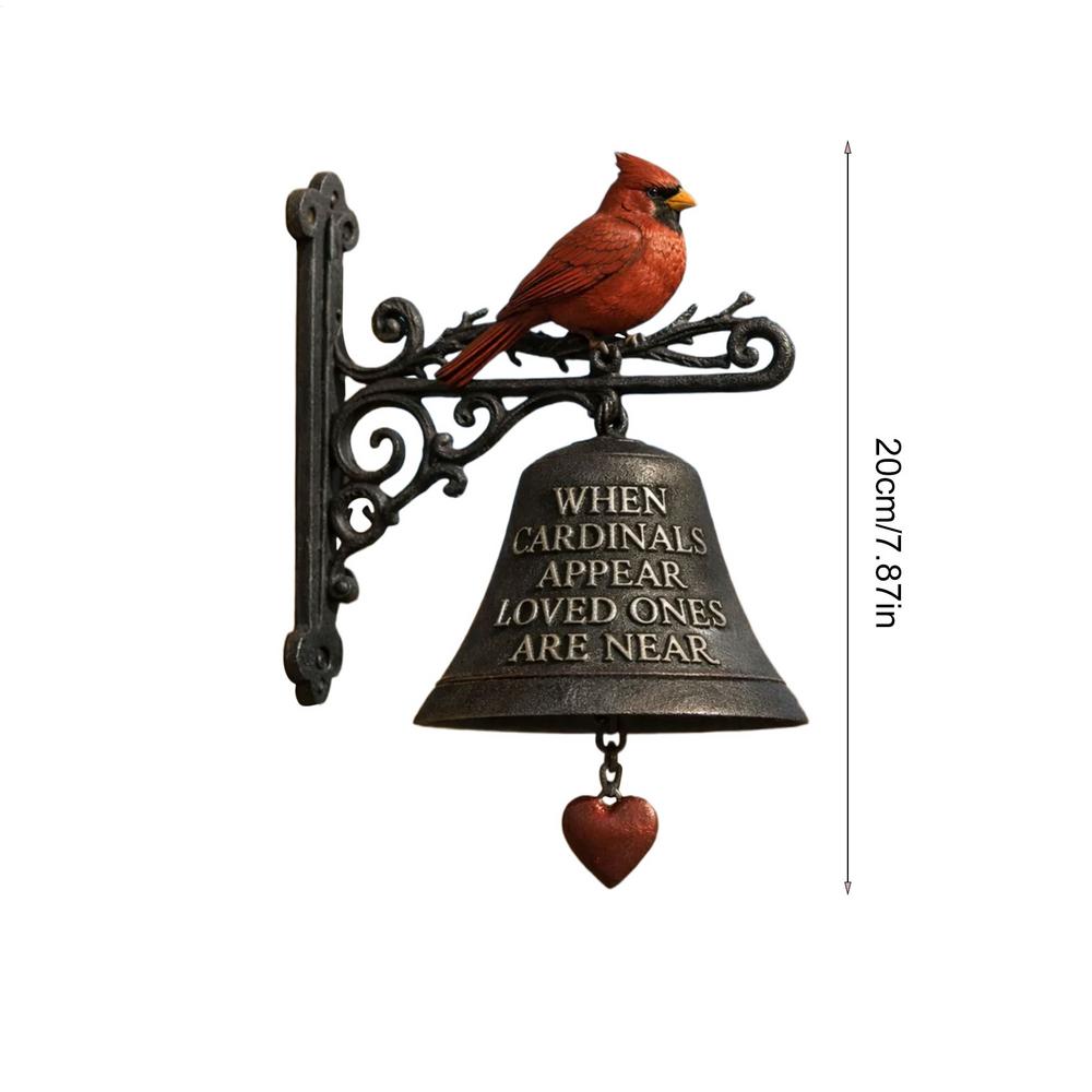 

Dinner Bell Outdoor Red Bird Garden Decoration Farmhouse Yard Bell for Ranch Farm Homeowners Collectors Backyard Courtyard Porch