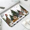 Christmas Pine,deer,and Owl Patterns,washable Door Mats for Christmas,suitable for Decorating Carpets In Corridors,bathrooms,hom
