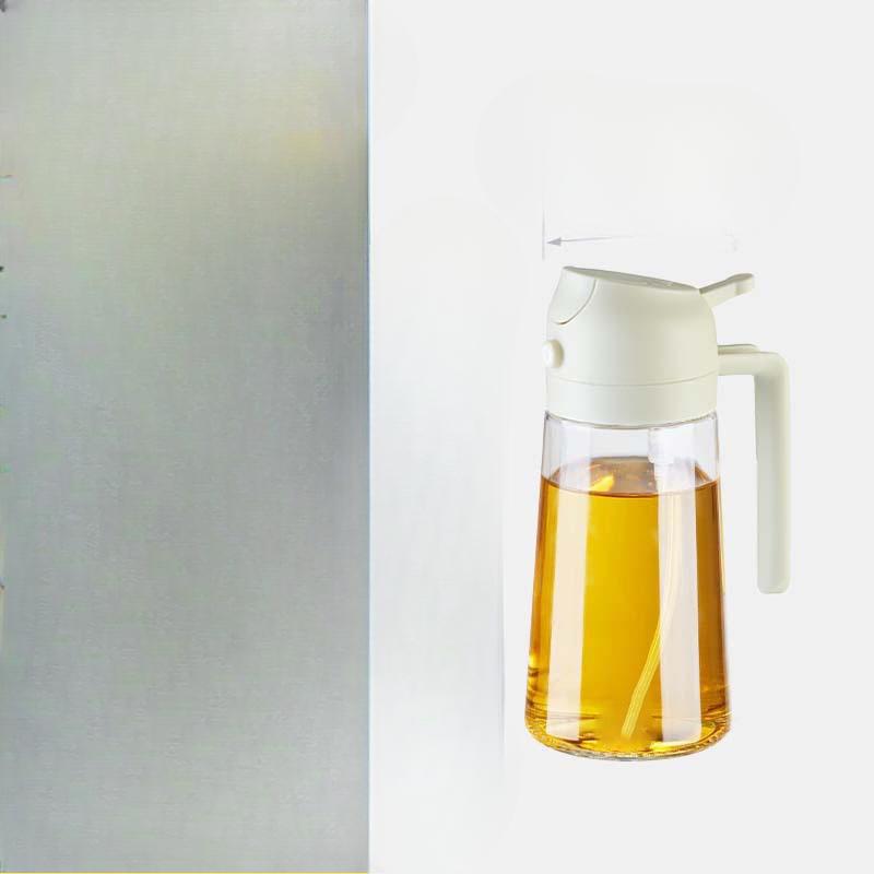 Multi-functional Oil Spray Bottle Glass TypeHouseholdFood-grade Dual-purpose Two-in-one Large-capacity Press Oil Bottle