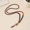 Ethnic Style Wood Necklace & Prayer Beads - Unisex Versatile Chicken Wing Wood Sweater Chain