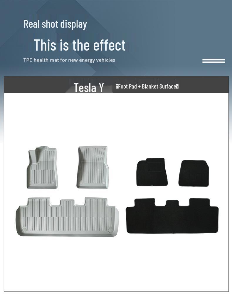 Tesla Model Y/3 Custom Double-Layer Gray Floor Mats Model 3 TPE Accessories