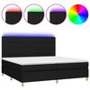 VidaXL Slat Bed Base with Mattress and LED, Upholstered Bed with Headboard, Double Bed, Adult Bedroom Bed, 3135463