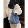 Denim-Tasche für Damen, große Kapazität, 2026, neue Sommer, vielseitige Schulter-Umhängetasche, lässige Kordelzug, beliebte Beuteltasche