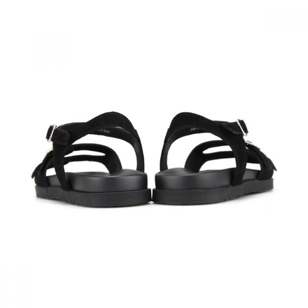 Barbara Daily Sandal Leather Jewel Buckle 2.5cm 2 Colors Bbj333