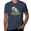 Mount Rainier Washington Distressed Tshirt Soft Stretch Short Sleeve Top