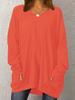 Plus Size European and American Fashion Round Neck Loose Casual Tops