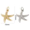 2 PCs Copper Ocean Jewelry Charms Gold Plated Star Fish Charms Pendants for DIY Necklace Earrings Jewelry Making 21mm X 15mm