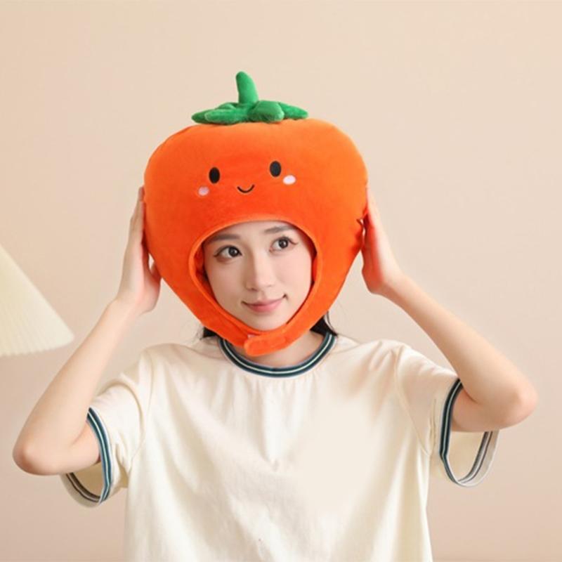 Children Headpiece With Cute Persimmon Design Fade Resistant Fabric Head Cover For Photo Props Holiday Celebrations