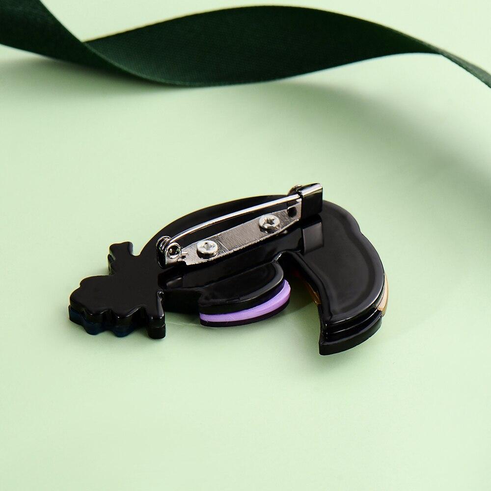 Blucome New Arrival Acrylic Animal Brooch Cartoon Parrot Brooch for Women Children Dress Hat Hijab Pins