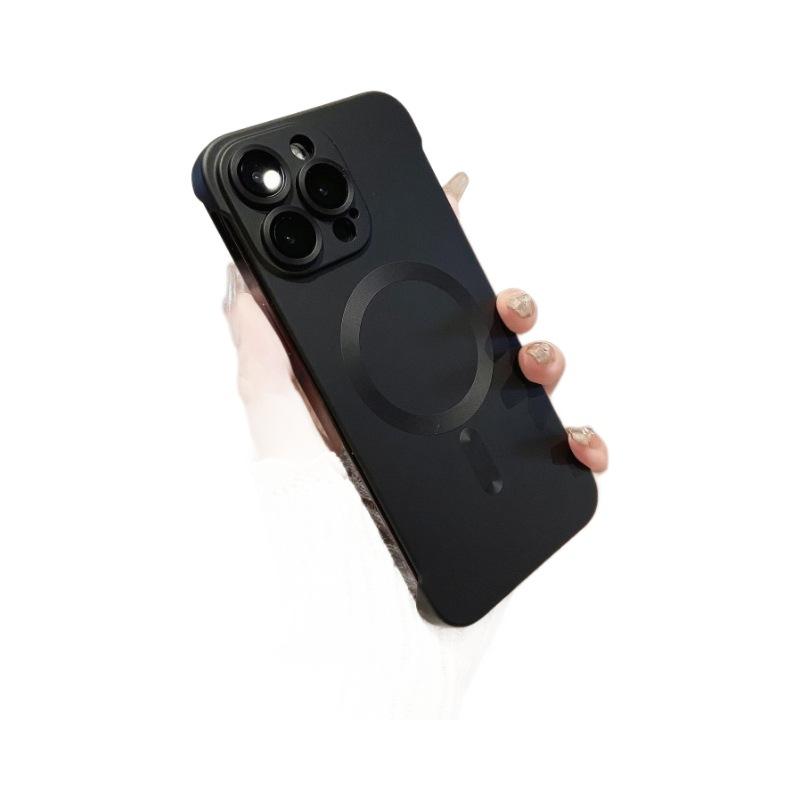 Applicable To Apple 16 Metal Paint Frameless Magnetic Suction Phone Case IPhone 15 Ultra Thin Bare Metal Sense Anti Fall Protection Case