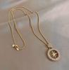 Elegant Winter Luxury Accessory Women's Trendy Sparkling Octagram Star Pendant Necklace Link Chain Long Layering Alloy Jewelry