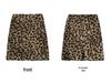LUXI Women's Slim Leopard Print Plush Circle Skirt - American Retro Style, Winter Hip-Hugging Short Skirt.