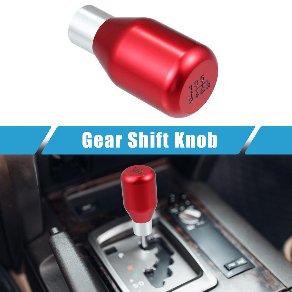 A ABSOPRO Car Auto Gear Shift Knob Stick Shifter Handle 6 Speed Universal Car Shift Knob Red
