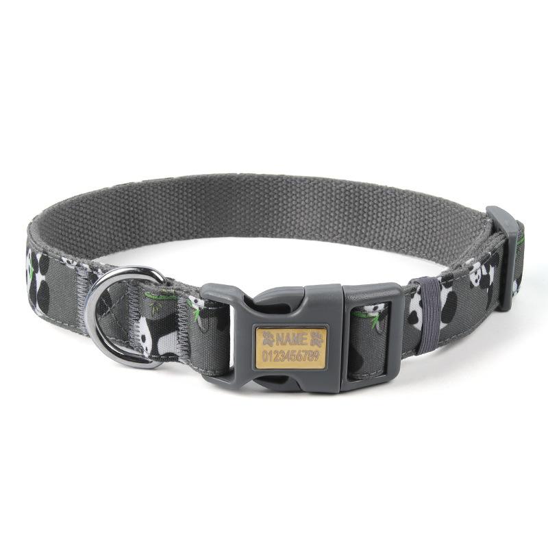 

New Dog Collar Pet Neck Ring Nylon Printed Medium and Large Dog Reflective Anti-Lost Collar S