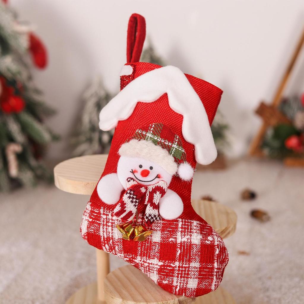 Christmas Candy Bags House Ornament Decoration Christmas Stockings Decoration For Holiday Winter Home Farmhouse Goody Bag Pouch