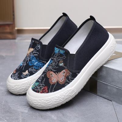 Frühling und Sommer Damen-Loafer im alten Peking-Stil, Slipper mit dicker Sohle, modische und lässige Fisherman-Schuhe mit weicher Sohle