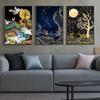 Abstract Deer Tree Canvas Art Painting Prints Modern Wall Decorative Posters for Living Room Bedroom Home Decor No Framed