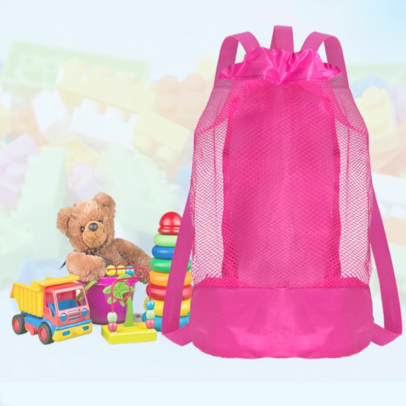 Extra-Large Sand-Resistant Drawstring Beach Backpack Kids Pool Toys Storage Bag For Shell Collecting