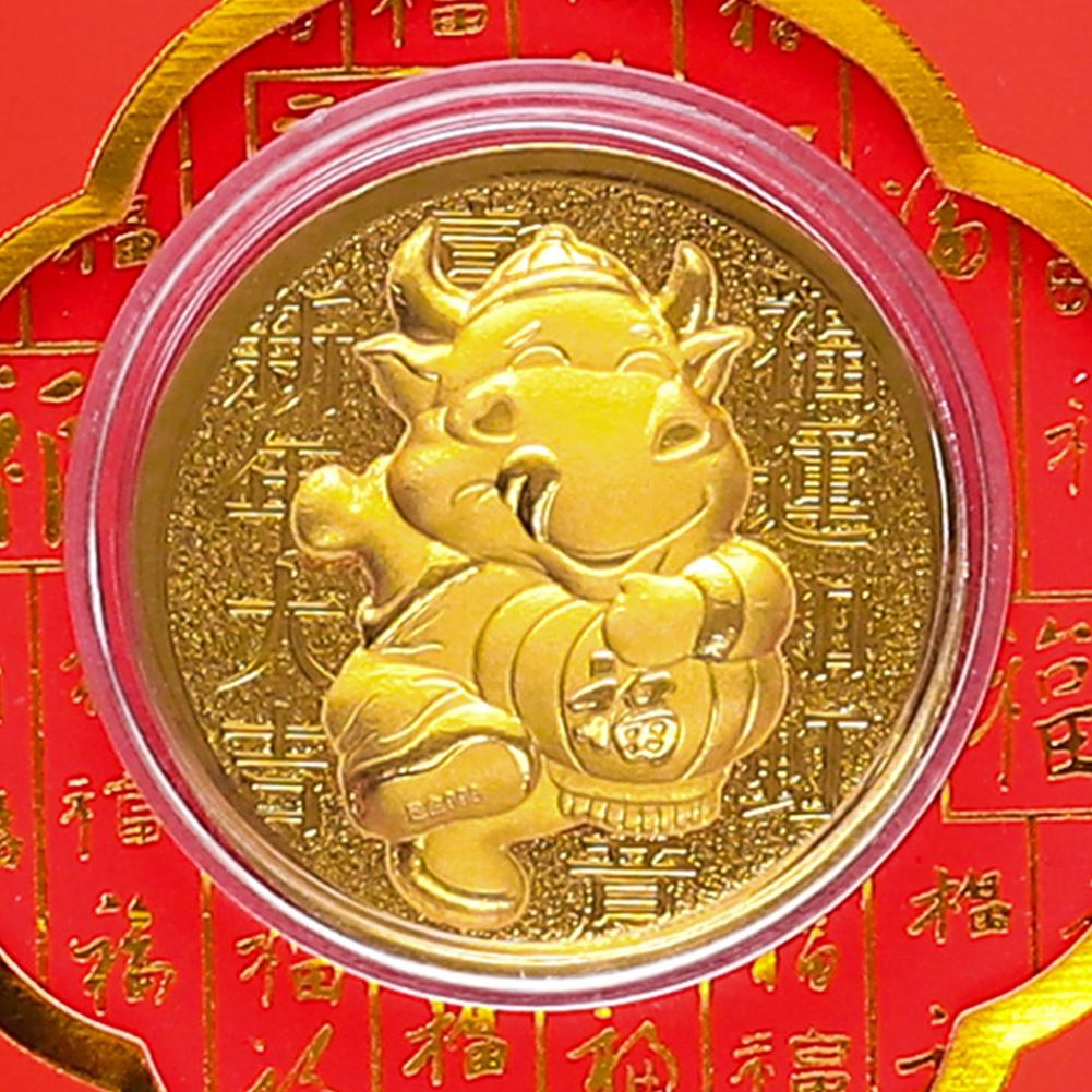 2021 Gold Coin Red Envelope Gold Foil Commemorative Coin Gold Red Packet