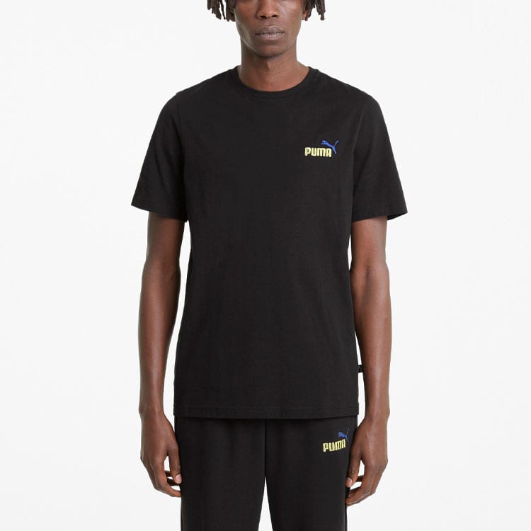 PUMA T Shirts Men's Black Crew Neck Moderate Straight Fit 845923-01
