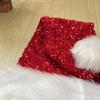 Adult Santa Hat with Sequins Thicken Plush for Holiday Comfort Liner Christmas New Year Symbol Cap with White Brim
